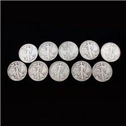 10 Walking Liberty Halves
