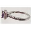 Image 2 : STERLING SILVER PLATED AMETHYST & CRYSTAL RING - SZ. 8