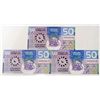 Image 2 : LOT OF 3 CANBERRA CURRENCY 2010 50 DOLLARS