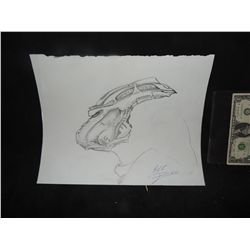 ALIEN VS PREDATOR CONCEPT SKETCH HAND DRAWN & SIGNED ORIGINAL FROM PRODUCTION 1