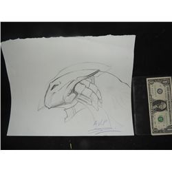 ALIEN VS PREDATOR CONCEPT SKETCH HAND DRAWN & SIGNED ORIGINAL FROM PRODUCTION 2