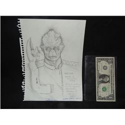 STAR TREK CONCEPT SKETCH HAND DRAWN & SIGNED ORIGINAL FROM PRODUCTION 1