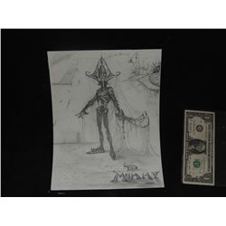 THE MUMMY CONCEPT SKETCH HAND DRAWN & SIGNED ORIGINAL FROM PRODUCTION 17