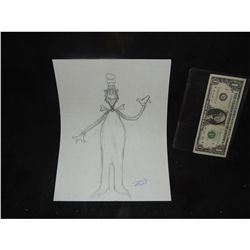 CAT IN THE HAT CONCEPT SKETCH HAND DRAWN & SIGNED ORIGINAL FROM PRODUCTION 3