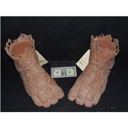FANTASTIC 4 HERO THING FEET SCREEN USED MATCHED PAIR OF UNUSED BACKUPS WITH SNAPS