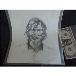 VANILLA SKY TOM CRUISE ORIGINAL SCARRED FACE MAKE UP CONCEPT SKETCH HAND DRAWN