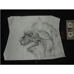 WHERE THE WILD THINGS ARE BULL CONCEPT SKETCH HAND DRAWN & SIGNED ORIGINAL FROM PRODUCTION