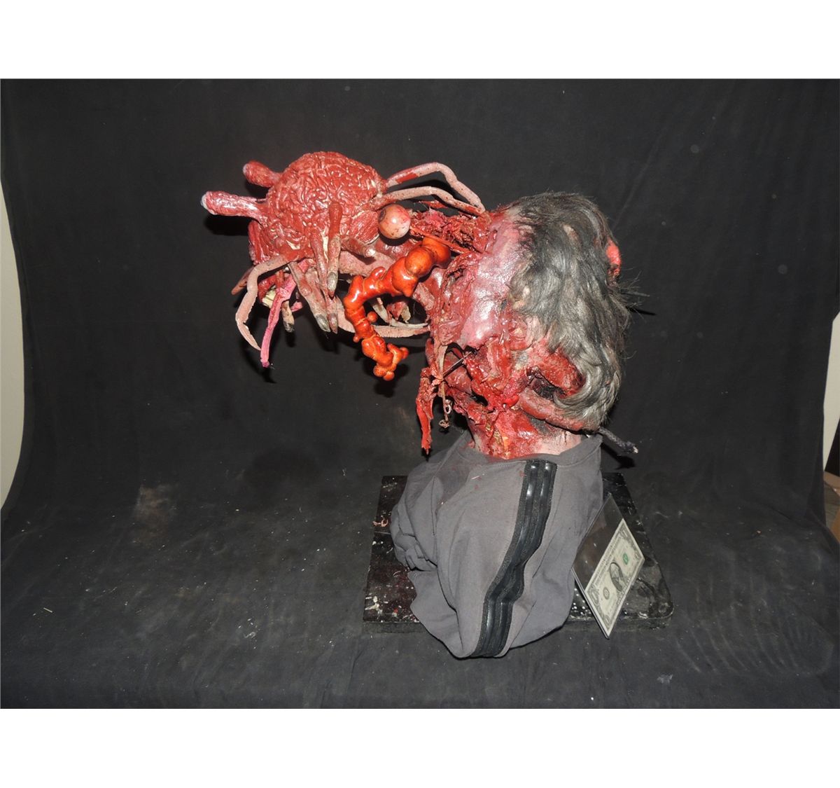 ALIEN EXPLODING MUTANT BRAIN CREATURE FROM HUMAN HEAD BUST OOAK
