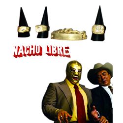 NACHO LIBRE CEASAR'S SCREEN USED RINGS AND BRACELET