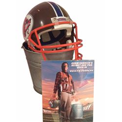 THE WATER BOY SCREEN USED HELMET AND METAL PAIL