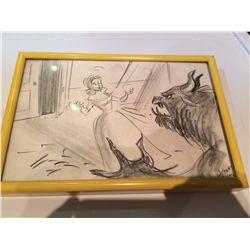 BEAUTY AND THE BEAST DISNEY ORIGINAL CONCEPT DRAWING BY KELLY ASBURY