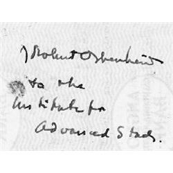 JULIUS ROBERT OPPENHEIMER CHECK