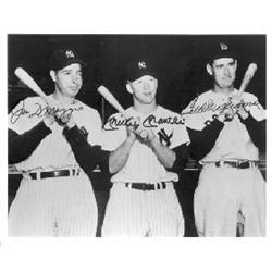 DIMAGGIO, MANTLE AND WILLIAMS SIGNED PHOTO