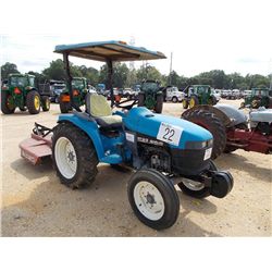 NEW HOLLAND TC29 FARM TRACTOR, S/N G015403, 3 PTH, PTO, CANOPY, 11.2-24 TIRES, METER READING 399 HRS