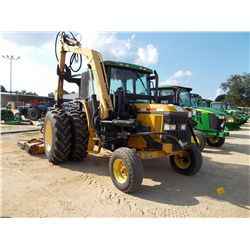 JOHN DEERE 6300 FARM TRACTOR, S/N, ALAMO 25'-27' TELESCOPIC BOOM, 60" ROTARY HEAD, ECAB W/AIR, REAR 