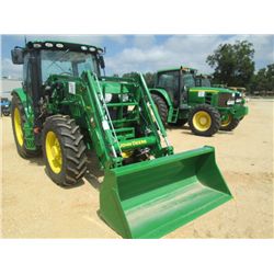 JOHN DEERE 6125R MFWD FARM TRACTOR, S/N 733940 (13 YR) 125 ENGINE HP, 102 PTO HP, JD H340 FRONT END 