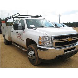 2011 CHEVROLET 3500 CREWCAB SERVICE TRUCK, S/N 1GB4CZCL18F158595, DIESEL ENGINE, A/T, OMAHA MECHANIC