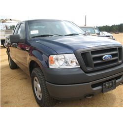 2008 FORD F150 4X4 PICKUP, S/N 1FTPX14V48FB59036, GAS ENG, A/T, EXTENDED CAB, COVERED PICKUP BODY, O