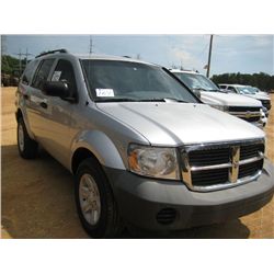 2007 DODGE DURANGO, S/N 1D8HB38P57F554076, V8, A/T, ODOMETER READING 132,922 MILES