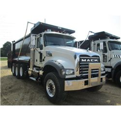 2014 MACK GU713 TRI-AXLE DUMP, S/N 1M2AX07C9EM020145, 425 HP MACK MP8 ENG, 8 SPD TRANS, 44K REARS, 1