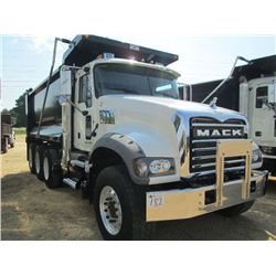 2014 MACK GU713 TRI-AXLE DUMP, S/N 1M2AX07C0EM020146, 455 HP MACK MP8 ENG, 8LL FULLER TRANS, 44K REA