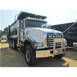 2014 MACK GU713 TRI-AXLE DUMP, S/N 1M2AX09C2EM019030, 425 HP MACK MP8 ENG, 10 SPD TRANS, 44K REARS, 