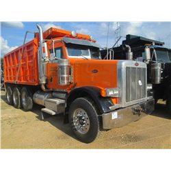 1999 PETERBUILT 379 TRI-AXLE DUMP, S/N 1XP5DR9X4XN461311, CAT C13 DIESEL ENG, A/T, 46K REARS, 18K FR