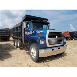 1991 FORD L8000 TRI-AXLE DUMP, S/N 1FDZU82A1MVA02165, FORD 270 HP ENG, 8LL TRANS, 40K REARS, 16K FRO