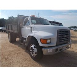 1999 FORD F SERIES S/A FLATBED DUMP. S/N 3FENF80C2XMA02148, DIESEL ENG, A/T, 17.5K REARS, 8.5K FRONT