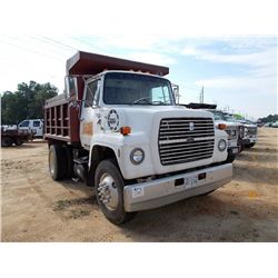 1987 FORD 700 S/A DUMP TRUCK, S/N 1FBWR72P2HVA51422, FORD DIESEL ENG, 5 SPD TRANS, 17,500# REARS, 7,