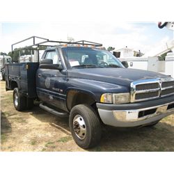 2000 DODGE RAM 3500 SERVICE TRUCK, S/N 3B6MC365XYM236133, V8, GAS, A/T, RAWSON-KOEING SERVICE BODY, 
