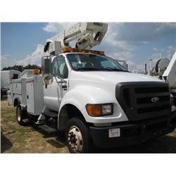 2009 FORD F650 XL BUCKET TRUCK, S/N 3FRWF65D79V119307, 6.7L CUMMINS, DIESEL, A/T, AIR BRAKES, SERVIC