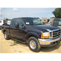 1999 FORD F250 EXTENDED CAB PICKUP, S/N 1FTMX20L4XED05263, V8 GAS, A/T, ODOMETER READING 144,492 MIL