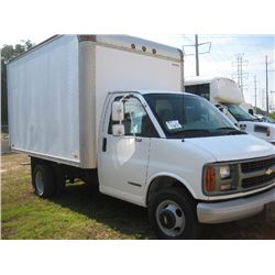 2000 CHEVROLET 3500 VAN TRUCK, S/N 1GBHG31R0Y1233996, V8 GAS, A/T, 12' SUPREME CORP BODY, ODOMETER R