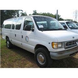 1998 FORD CLUB WAGON VAN, S/N 1FBSS31L8WHA44825, V8 GAS, A/T, ODOMETER READING 322,887 MI