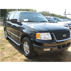 2005 FORD EXPEDITION XLT, S/N 1FMPU15585LA66438, V8 GAS, A/T, ODOMETER READING 193,768 MILES
