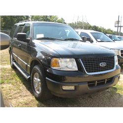 2005 FORD EXPEDITION SUV, S/N 1FMPU155X5LA66442, GAS ENG, A/T, ODOMETER READING 187,250 MILES