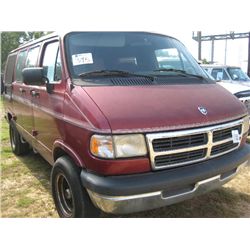 1996 DODGE RAM 2500 VAN, S/N 2B6HB21X9TK124764, V8 GAS, A/T, ODOMETER READING 131,950 MI