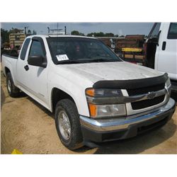 2005 CHEVROLET COLORADO EXTENDED CAB P/U, S/N 1GCCS196658107471, 5 CYL GAS, A/T, ODOMETER READING 24