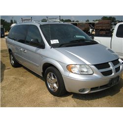 2004 DODGE GRAND CARAVAN SXT, S/N 2D4GP44L54R517105, V6 GAS, A/T, ODOMETER READING 139,363 MILES