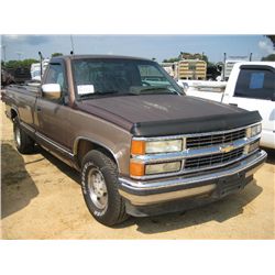 1994 CHEVROLET 1500 PICKUP, S/N 1GCEC14K0RZ244013, GAS ENG, A/T, TOOL BOX, ODOMETER READING 368,894 