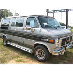 1985 GMC VANDURA 2500 VAN, S/N 1GDEG25HXF7517507, V8 GAS, A/T, ODOMETER READING 62,597 MI