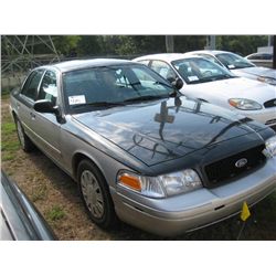 2007 FORD CROWN VICTORIA, S/N 2FAHP71W27X145004, V8 GAS, A/T, ODOMETER READING 200,322 MILES