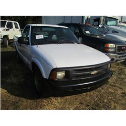 1995 CHEVROLET S10 PICKUP, S/N 1GCCS14Z1S8157630, GAS ENGINE, A/T, ODOMETER READING 171,070 MILES
