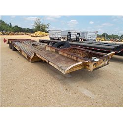 1972 HOMEMADE T/A LOWBOY TRAILER, S/N 2563544200, MOTOR GRADER RAMPS, 7'10" LOAD DECK, DOVE TAIL, 8'