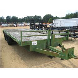 SHOPBUILT 3 AXLE TAG TRAILER, S/N 80088, 18' LOAD DECK, 7'10" WIDE, 2'3" DOVETAIL, SLIDE ON RAMPS (B