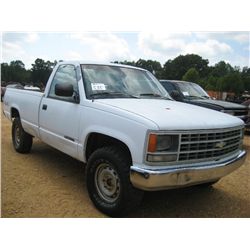 1992 CHEVROLET 2500 4X4 PICKUP, S/N 1GCFK24K6NZ196394, V8, A/T, (DOES NOT RUN)