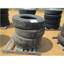 1 LOT (4) 11R22.5 TIRES