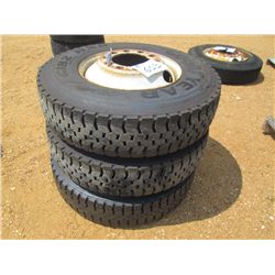 1 LOT (3) 11R22.5 TIRES & RIMS