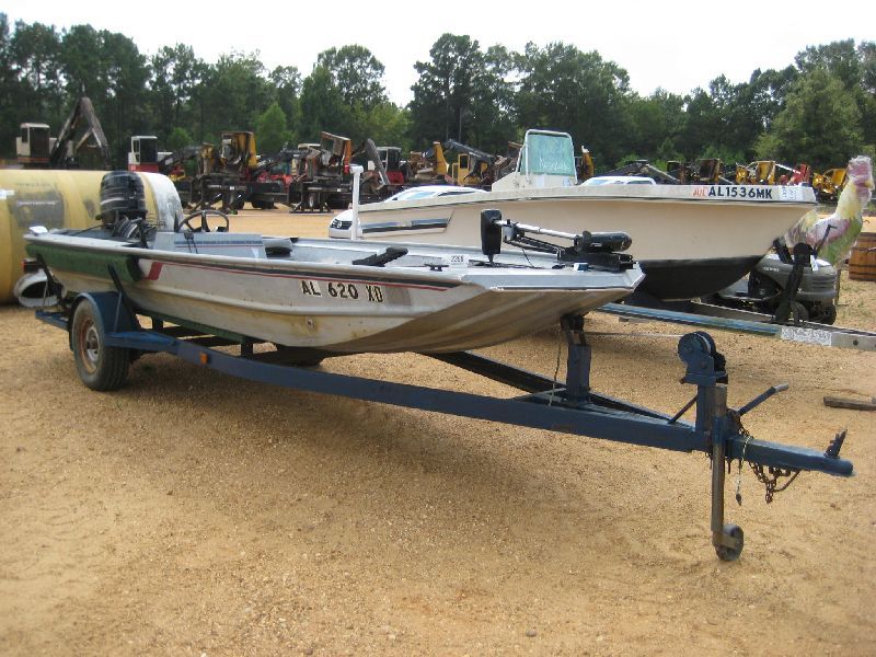 16' ALUMACRAFT ALUMINUM BASS BOAT, 50HP MERCURY OUTBOARD ENG, W